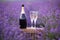 Delicious champagne over lavender.