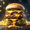 Delicious cheeseburger, culinary masterpiece made with a juicy, flavorful meat