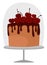 Delicious cherry cake, illustration, vector