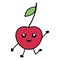 Delicious cherry fruit kawaii character