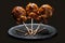 Delicious chicken lollipops on a black background