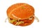 Delicious chicken patty topped with special sauce, two fresh tomato slices, crispy lettuce, two slices of Swiss cheese and a piece