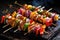 Delicious chicken and pepper kebabs