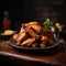 Delicious Chicken Wings On A Plate: Mouthwatering Advertising Photo