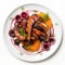 Delicious Chicken Wings And Roasted Octopus Steak With Beet