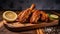 Delicious Chicken Wings On A Wooden Board