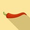 Delicious chili pepper icon, flat style