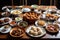 A delicious, Chinese meal, highlighting a variety of dishes such as Peking duck, mapo tofu and dumplings, served on a lazy Susan