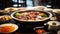 Delicious Chinese Traditional Hotpot in a Minimalistic Restaurant AI Generated