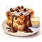 Delicious Chocolate Bread Pudding With Artistic 2d Game Style