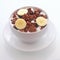 Delicious chocolate breakfast cereal with banana