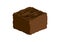 Delicious chocolate brownie cake icon vector