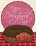 Delicious Chocolate Donut over Tablecloth for Doughnut Day Event, Vector Illustration