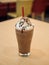 Delicious chocolate frappe