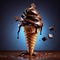 Delicious chocolate gelato ice cream cone, It starts with the cone itself, which is made of a crispy, golden wafer