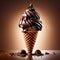 Delicious chocolate gelato ice cream cone, It starts with the cone itself, which is made of a crispy, golden wafer