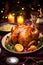 Delicious Christmas roasted turkey, AI generated