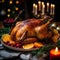 Delicious Christmas roasted turkey, AI generated