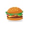 Delicious classic American hamburger