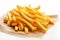 Delicious Classic French Fries Served in a Crispy Paper Packet, Isolated on a Clean White Background