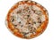 Delicious classic italian neapolitan pizza with mushroom and cheese