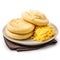 Delicious Colombian Arepas with Cheese on a Plate High Resolution Image .