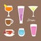 Delicious colorful cocktail beverages