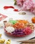 Delicious and Colorful Display of Chinese Prosperity Cuisine, Yee Sang or Prosperity Toss