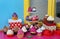 Delicious colorful winter cupcakes