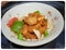 Delicious Colorful yummy indian spicy mushroom gravy in white bowl and it`s one of favorite restaurant cuisine food