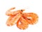 Delicious cooked whole shrimps isolated