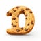 Delicious Cookie Letter D With Choc Chips - A Realistic Octane Render Incisioni Series