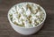 Delicious cottage cheese in bowl