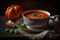 Delicious country tomato soup, traditional and rural Mediterranean. Ai generated