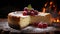 Delicious Cranberrycore Cheesecake With A Luminous And Dream-like Quality