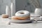 Delicious Cream Donuts On A Table With Milk