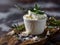 Delicious creamy cheese, herbs and garlic - Food design