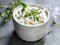 Delicious creamy cheese, herbs and garlic - Food design