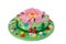 Delicious and creative birthday cake. For children. Nature Plants.