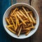 Delicious crispy french fries seasoned with salt and spices