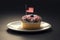 Delicious Cupcake with USA flag in patriotic colours. American national holidays. 4th of July