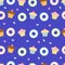 Delicious cupcakes and donut seamless pattern