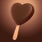 Delicious dark chocolate heart shaped ice-cream