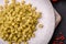 Delicious ditali pasta from durum wheat with salt and spices