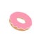 Delicious donut with pink cream
