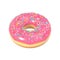 Delicious donut with pink icing and sprinkles