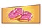 Delicious donuts icon pop art