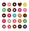 Delicious donuts vector graphic collection
