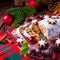 A delicious dresdner christ stollen with marzipan and raisins