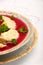 Delicious dumplings in borsch